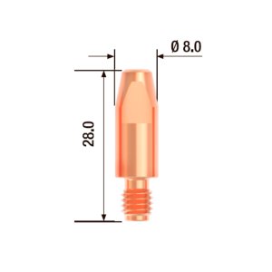 FUBAG Контактный наконечник M6х28 мм ECU D=0.9 мм (25 шт.) в Ярославле фото