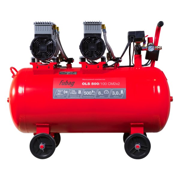 Компрессор воздушный безмасляный малошумный FUBAG OLS 500/100 CM2х2 + Набор пневмоинструмента (5 предметов) в ПОДАРОК в Ярославле фото