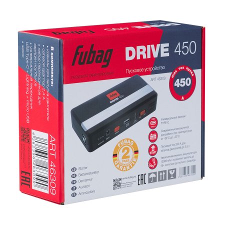 Пусковое устройство FUBAG DRIVE 450 с разъемом type-C на входе в Ярославле фото