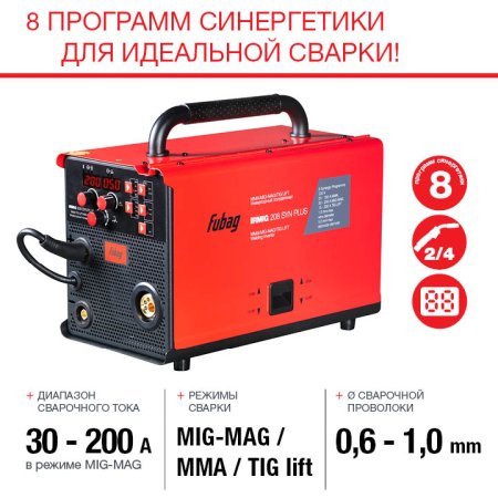 FUBAG Сварочный полуавтомат IRMIG 208 SYN PLUS c горелкой FB 250 3m в Ярославле фото