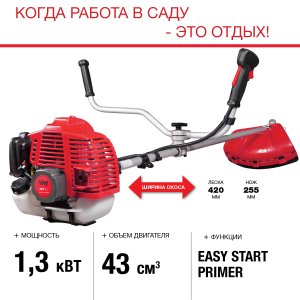 FUBAG Бензиновый триммер FPT 43 + Триммерная леска  сечение витой квадрат L 130 м * 2.4 мм в ПОДАРОК в Ярославле фото