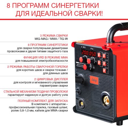 FUBAG Сварочный полуавтомат IRMIG 208 SYN PLUS c горелкой FB 250 3m в Ярославле фото